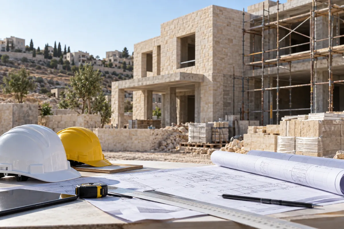 مخططات مشروع سكني قيد التنفيذ في الأردن